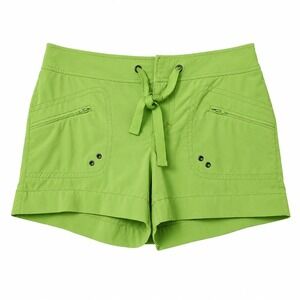 ATHLETA Breeze Swim Shorts Sz 4 Lime Green Paddleboard Beach Zip Pocket Low-Rise